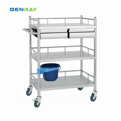 3 Layer Hospital Stainless Steel  Medical Instrument Trolley