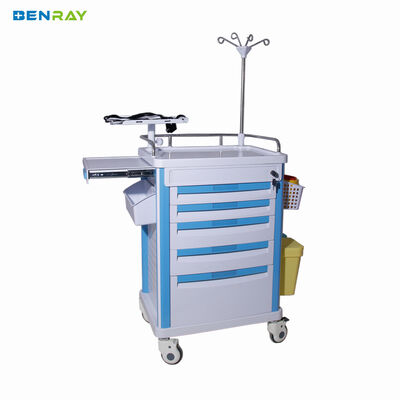 Hospital Medical Records Crash Cart  ABS Emergency Medical Cart Trolley  with Drawers Trolley Medical