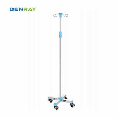 Mobile movable hospital medical stainless steel iV pole IV stand